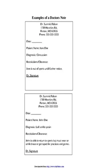 Doctors Note Template 3