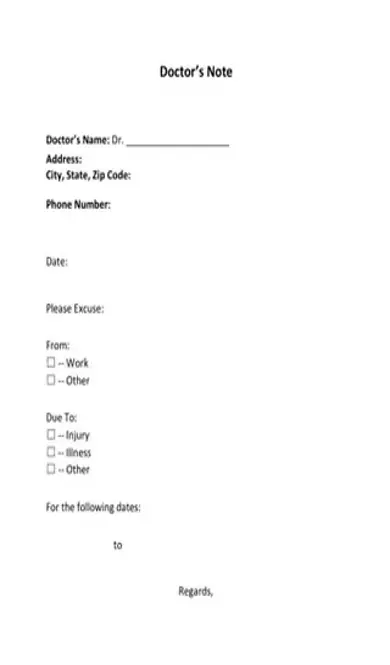 Doctor’s Note PDF Template