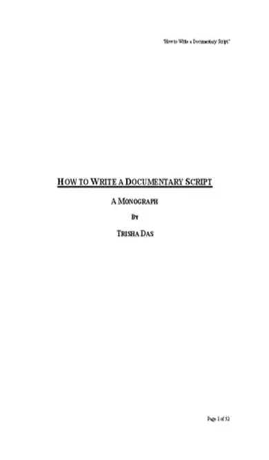 Documentary Script Template Word