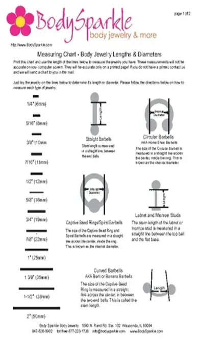 Ear Gauge Chart