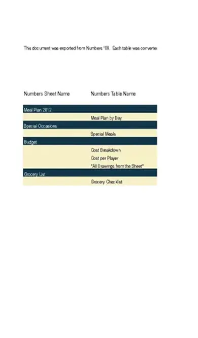 Editable Dinner Menu Schedule Template Excel Download