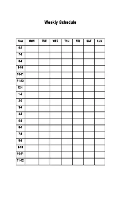 Editable Weekly Schedule Template Download