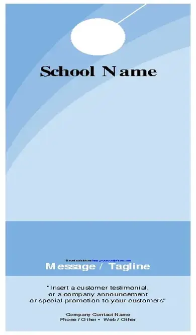 Education Door Hanger Template 3