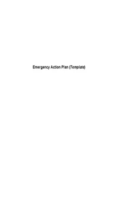 Emergency Action Plan Template