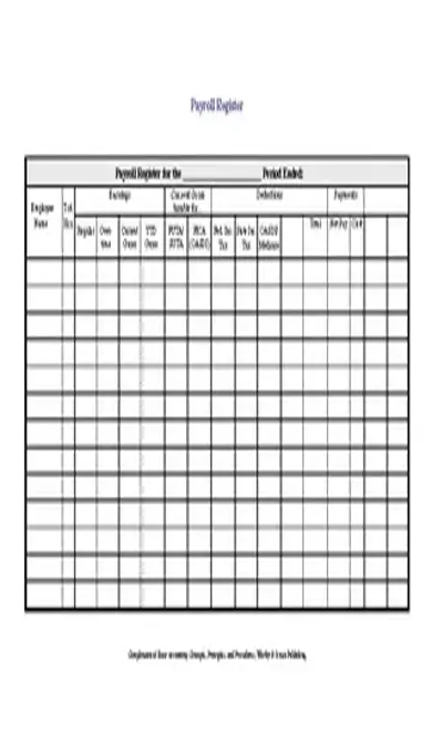 Employee Payroll Register Template