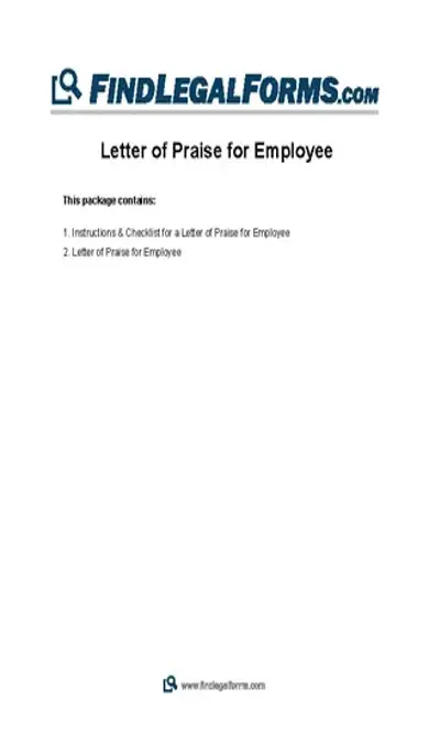 Employee Praise Thank You Letter Pdf Template Free Download