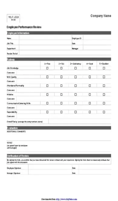 Employee Review Form 1