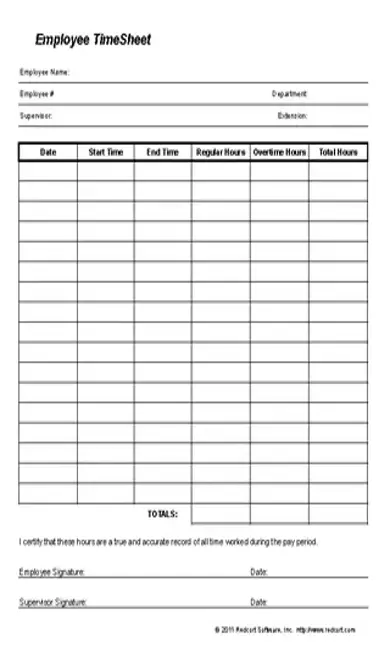 Employee Time Sheet Template With Working Hours