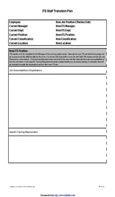 Employee Transition Plan Template