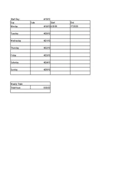 Employee Weekly Time Tracking Template