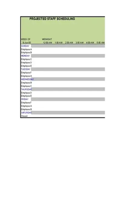 Employee Work Schedule Template Excel Format Download