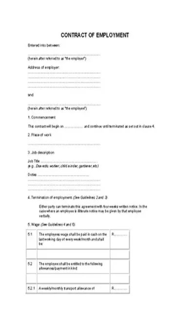 Employment Contract Template