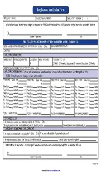 Employment Verification Form 3