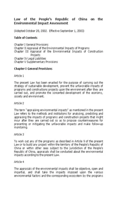 Environmental Impact Assessment Template