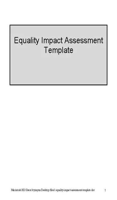 Equality Impact Assessment Template