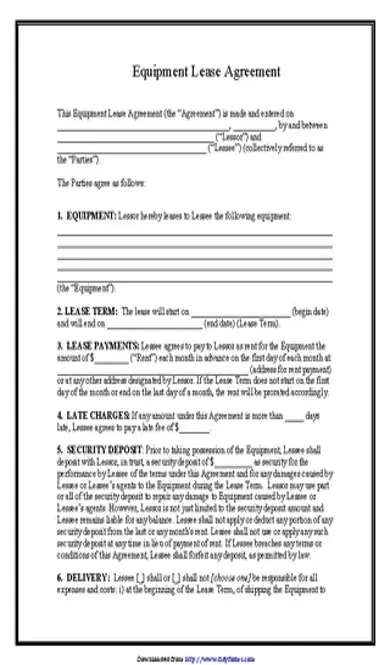 Equipment Lease Agreement 1