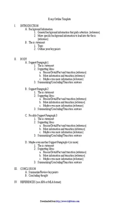 Essay Outline Template