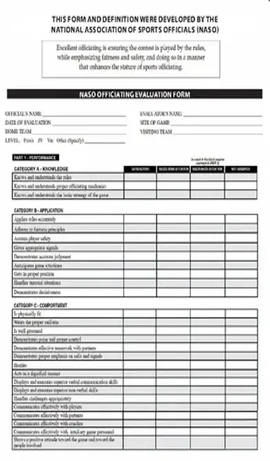 Evaluation Form