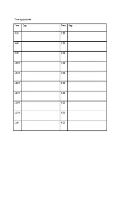 Event Time Log Template