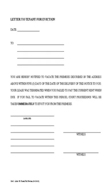 Eviction Notice Template 1