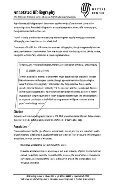 Annotated Bibliography Template