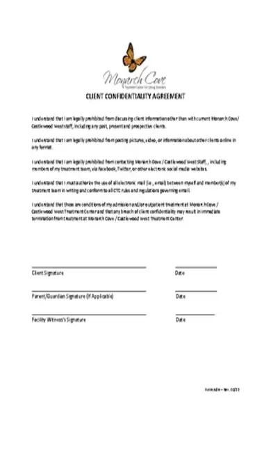 Example Client Confidentiality Agreement