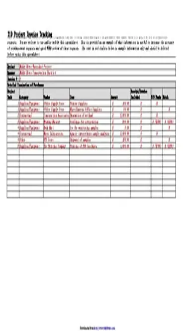 Example Invoice Tracking Spreadsheet