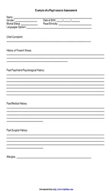 Example Of A Psychosocial Assessment