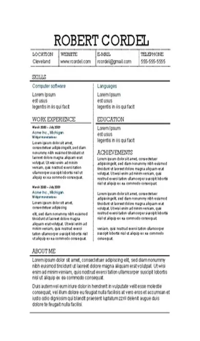 Example Of Harvard Resume