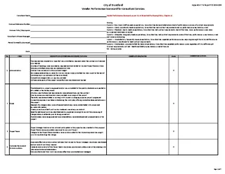 Example Vendor Performance Scorecard Template