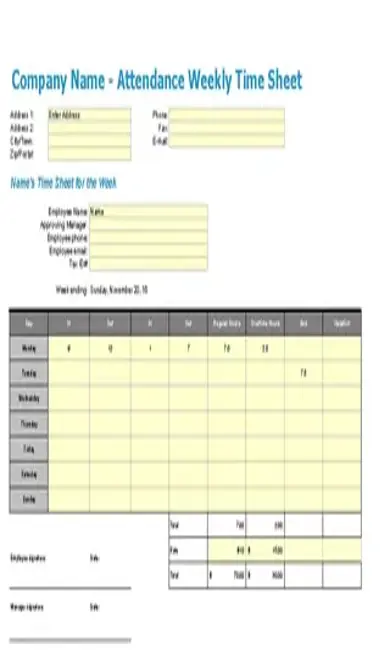 Excel Timesheet Template