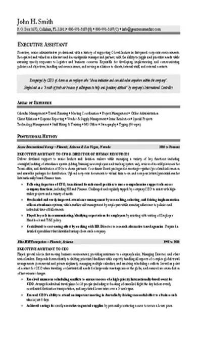 Executive Assistant Stenographer Resume