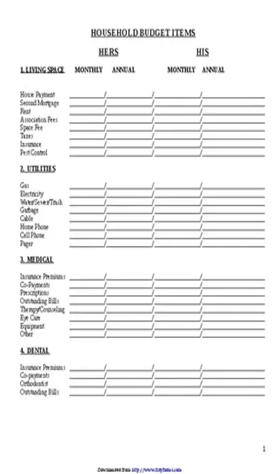 Family Budget Template 1