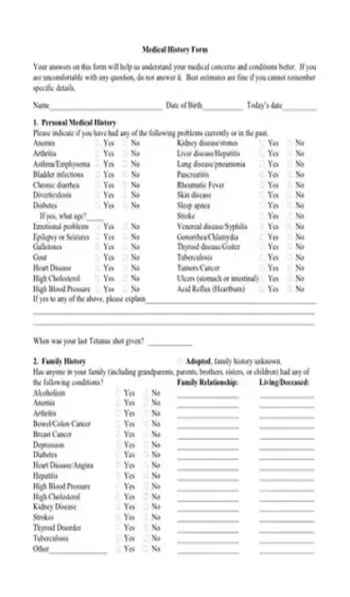 Family Medical History PDF