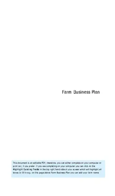 Farm Business Plan Template