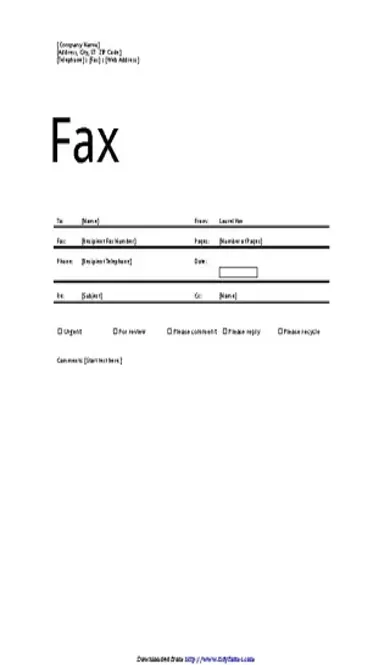 Fax Cover Sheet