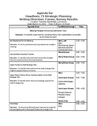 Feedback Meeting Agenda