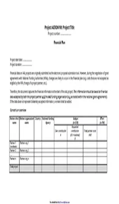 Financial Plan Template 1