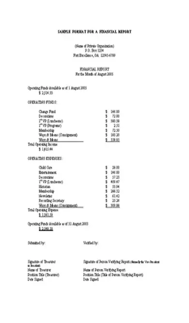 Financial Report Template