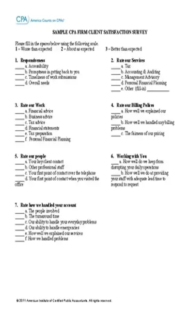 Firm Client Satisfaction Survey Template