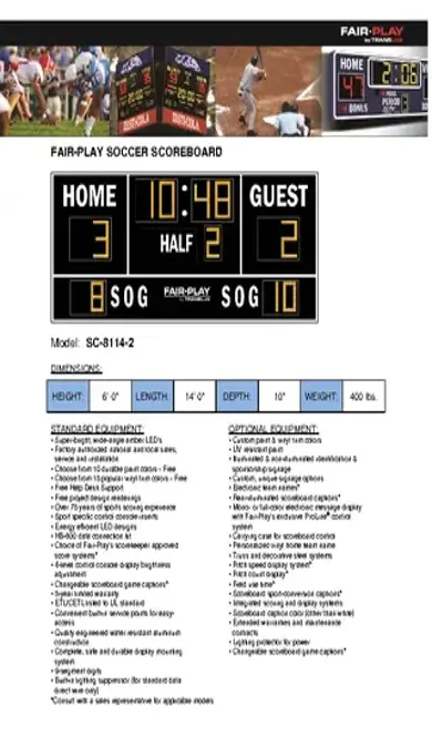 Flat Soccer Scoreboard Template