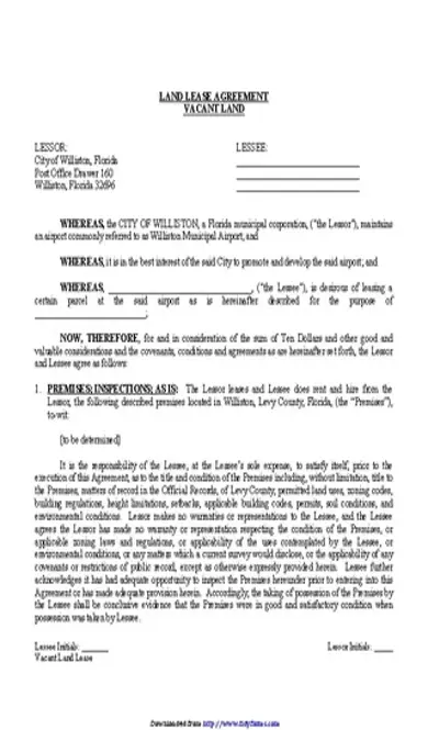 Florida Land Lease Agreement