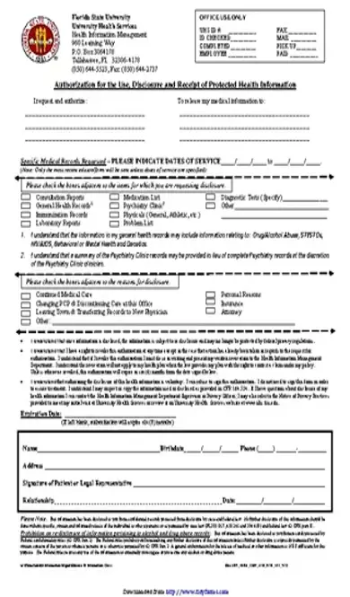 Florida Medical Records Release Form 3