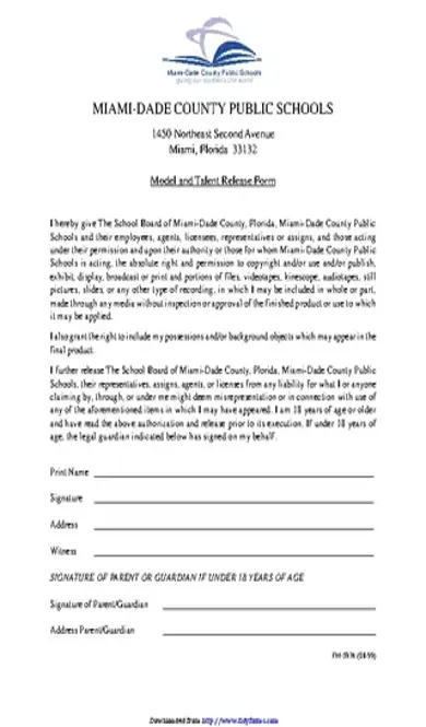 Florida Model Release Form 3