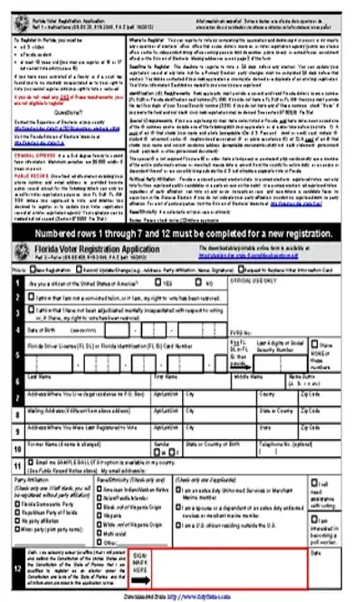 Florida Voter Registration Application