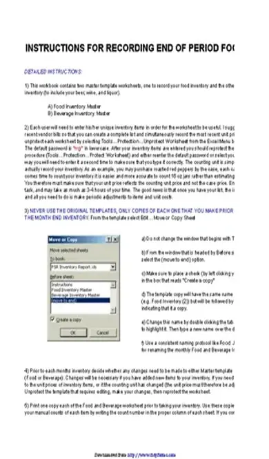 Food Inventory Form