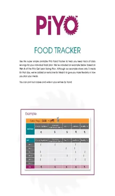 Food Tracking Sheet Template