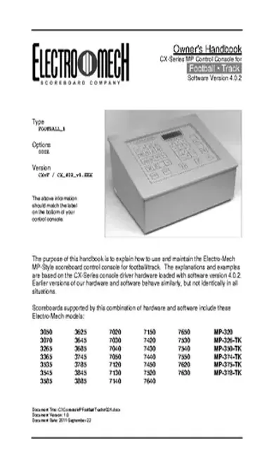 Football Scoreboard Software