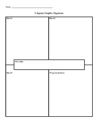 Four Square Graphic Organizer Template Sample