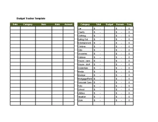 Free Budget Tracker Template